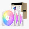 120mm Antec P12 ARGB Triple Fan Pack, White, 9 Blade, 600-1500rpm, 60.63CFM, 26.5dBA, Hydraulic Bearing, 4-Pin PWM