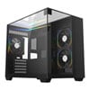 CIT Eclipse MicroATX Dual Chamber Chassis, Black, 3x ARGB Fans, Tempered Glass, USB 3.0, PWM Fan Hub, mITX/mATX
