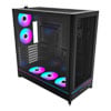 Montech HS01 PRO Mid Tower Chassis, Black, Reversible Layout, 5 x 120mm ARGB fans, USB3.0 / USB-C, ATX/mATX