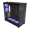 Montech HS02 PRO Mid Tower Dual Chamber Curved Glass Black Reversible Layout, 5x 120mm ARGB fans, USB3.0/USB-C, ATX/mATX