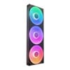 420mm NZXT F420 RGB Core Single-Frame Fan, Black, 2,000 ± 200 RPM, 98.61CFM, 34.5dB, 3 x 140mm, 4-Pin PWM + 4-Pin RGB