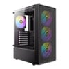 Antec AX26 RGB Elite, Black, Mid-Tower, Tempered Glass Window, 4 x 120mm FRGB Fans, USB 3.0, ATX / MicroATX / Mini-ITX