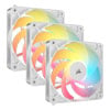 120mm CORSAIR RS120-R ARGB PWM Fan, Reverse Blade, MD Bearing, 65.82 CFM, 2.81mm H2O, 4-pin + 5V, White, Triple Pack