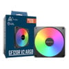 120mm Montech GF120R V2 ARGB, Reverse Flow, Black, 9 Blade, 1600RPM, 70.8CFM, HDB, 4-Pin PWM, Single Fan