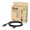 2M Club3D CAC-1563 USB Type-C to DisplayPort 2.1 Bidirectional Cable, Black, Up To 8K120Hz / 4K480Hz, DP54 Certified