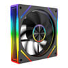 120mm Powercool Aura 120 ARGB Infinity Reverse, Black, 9 Blade, Static Pressure Fan, 1600rpm, 47CFM, Hydraulic Bearing