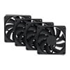 120mm HYTE FA12, 4-Pack, Pitch Black, 9 Blade, 1500RPM, 72CFM, Fluid Dynamic Bearing, ABS, 4-Pin PWM Daisy Chain