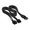 CORSAIR Elite Premium PSU Cable, 8-pin to 12V-2x6 600W, Type-4, Two-Tone Connector, Individually Sleeved, Black