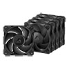 120mm Arctic P12 Pro PST LN, Five Pack, Black, 7 Blade, FDB, 2000RPM, 49CFM, 25 dB(A), 4-Pin PWM Daisy Chain