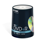TDK DVD+R 4.7GB Storage Media 100 Pack Cakebox