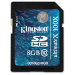 8GB SD C10 Kingston SD10G2/8GB High speed flash card