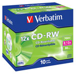 CD-RW Media 10 pack Jewel Case from Verbatim 43148