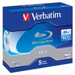 Verbatim 43715 BDR 25GB 6x Speed Media 5pcs Jewel Case