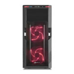 Sharkoon T28 Black Mid Tower Case with Red Interior with Side Window No PSU