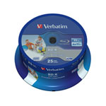 43771 BD-R SL LTH Type 25GB 6x Wide Printable 25 Pack Spindle from Verbatim
