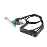 Silverstone Internal PCIe Extension Card USB 3 Black with 3.5" 2 Port I/O Bay