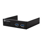 Silverstone Internal PCIe Extension Card USB 3 Black with 3.5" 2 Port I/O Bay