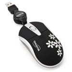 Dicota Blossom Pro Wired Mouse Black for Notebooks Travel Retractable Cable USB