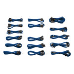Corsair Individually Sleeved Modular Cable upgrade kit for the Pro Series Gold AX1200 PSU's, Blue Corsair Individually Sleeved Modular Cable upgrade kit for the Pro Series Gold AX1200 PSU's, Blue