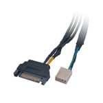 AK-CBFA06-30 PWM fan splitter cable for 3 fans from 1 PWM port powered by SATA