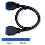 400mm Streacom USB 3.0 Cable - Header to Header, Black 400mm Streacom USB 3.0 Cable - Header to Header, Black
