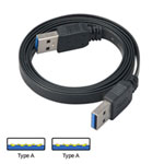 1.5m Akasa Slim USB 3.0 Cable - Type A (Male) to Type A (Male), Black 1.5m Akasa Slim USB 3.0 Cable - Type A (Male) to Type A (Male), Black