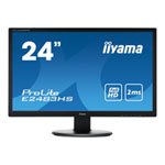 24" iiyama ProLite E2483HS-B1 Monitor 1920x1080, 2ms, 250cd/m², Speakers, D-Sub/DVI/HDMI, Black 24" iiyama ProLite E2483HS-B1 Monitor 1920x1080, 2ms, 250cd/m², Speakers, D-Sub/DVI/HDMI, Black