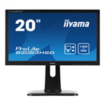 19.5" iiyama ProLite B2083HSD-B1 LED Monitor 1600x900, 5ms, 250cd/m² Brightness, Speakers, D-Sub/DVI-D, Black 19.5" iiyama ProLite B2083HSD-B1 LED Monitor 1600x900, 5ms, 250cd/m² Brightness, Speakers, D-Sub/DVI-D, Black