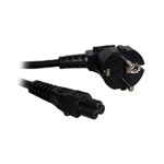 Scan 2m Black Clover Leaf Euro Plug Mains Lead EU Plug (Mickey Mouse)