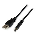 StarTech.com 1m USB 2.0 Type-A to 5.5mm Type N Barrel Power Cable
