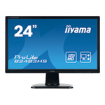 24" iiyama ProLite B2483HS Monitor 1920x1080, 2ms, 300cd/m², Speakers, D-Sub/DVI/HDMI, Black 24" iiyama ProLite B2483HS Monitor 1920x1080, 2ms, 300cd/m², Speakers, D-Sub/DVI/HDMI, Black