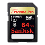 64GB SanDisk SDXC Memory Card, Class 10, UHS-I Class 1 (U1), 95MB/s Read, 90MB/s Write 64GB SanDisk SDXC Memory Card, Class 10, UHS-I Class 1 (U1), 95MB/s Read, 90MB/s Write