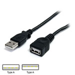 StarTech.com 1.8m/6ft Black USB 2.0 Extension Cable - M/F