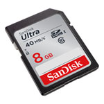 8GB SanDisk SDHC Memory Card, Class 10, UHS-I Class 1 (U1), 40MB/s Read, Lower Write Speed 8GB SanDisk SDHC Memory Card, Class 10, UHS-I Class 1 (U1), 40MB/s Read, Lower Write Speed