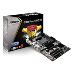 ASRock 970 Pro3 R2.0, AMD 970, AM3+, DDR3, SATA III 6GBs, PCIe 2.0 (x16), AMD Quad CrossFireX and CrossFireX, ATX ASRock 970 Pro3 R2.0, AMD 970, AM3+, DDR3, SATA III 6GBs, PCIe 2.0 (x16), AMD Quad CrossFireX and CrossFireX, ATX