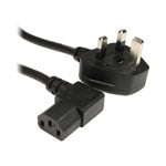 Right Angle 1.8m UK Mains Power Cord/Cable - Black