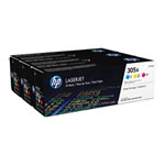 305A Toner HP Cyan/Yellow/Magenta Tri-Pack Laser Jet Cartridges, 2600 Page Yield, Compatible w/ HP LaserJet Pro 300/400 305A Toner HP Cyan/Yellow/Magenta Tri-Pack Laser Jet Cartridges, 2600 Page Yield, Compatible w/ HP LaserJet Pro 300/400