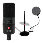 sE Electronics X1 USB Pro Cardioid Condensor mic + Metal Pop Filter Screen + Stagg Desktop Mic Stand - BUNDLE sE Electronics X1 USB Pro Cardioid Condensor mic + Metal Pop Filter Screen + Stagg Desktop Mic Stand - BUNDLE