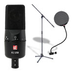sE Electronics X1 USB Pro Cardioid Condenser mic + Metal Pop Filter Screen + Stagg Boom Mic Stand - BUNDLE sE Electronics X1 USB Pro Cardioid Condenser mic + Metal Pop Filter Screen + Stagg Boom Mic Stand - BUNDLE