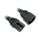 Mains Extension 1.8m Male to Female Power Cord/Cable - Black