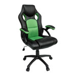 Neo Office Turborevs Racing Style Gaming Chair, 5 Point with Castors, Height Adjustable, Reclinable Back, Green/Black Neo Office Turborevs Racing Style Gaming Chair, 5 Point with Castors, Height Adjustable, Reclinable Back, Green/Black