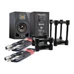 ADAM A5X 5" Nearfield Monitor Speakers + ISO Isolator Stands + Leads