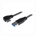 StarTech 0.5m USB 3.0 A to Micro B Left Angle Slim Cable, Black StarTech 0.5m USB 3.0 A to Micro B Left Angle Slim Cable, Black