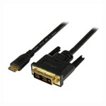 Startech 2m Mini HDMI Male to DVI-D adaptor cable, Upto 1920x1200, Black Startech 2m Mini HDMI Male to DVI-D adaptor cable, Upto 1920x1200, Black