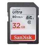 32Gb SanDisk Ultra SDHC Card, Class 10, UHS-1 (U1), 80MB/s Read 32Gb SanDisk Ultra SDHC Card, Class 10, UHS-1 (U1), 80MB/s Read
