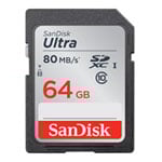 64GB SanDisk Ultra SDHC Memory Card, UHS-1 Class 1, 80MB/s Read 64GB SanDisk Ultra SDHC Memory Card, UHS-1 Class 1, 80MB/s Read