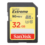 32GB SanDisk Extreme SDHC, Class 10, UHS-3, 90MB/s Read, 4k Ultra HD 32GB SanDisk Extreme SDHC, Class 10, UHS-3, 90MB/s Read, 4k Ultra HD