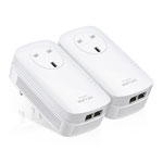Gigabit Homeplug 2-Port Passthrough Gigabit Powerline Twin Pack from TP LINK
