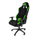 AKRacing Fabric Black/Green Gaming Chair, Height/Backrest Adjustable, Metal Frame, Gaslift Upto 150kg, With Pillows AKRacing Fabric Black/Green Gaming Chair, Height/Backrest Adjustable, Metal Frame, Gaslift Upto 150kg, With Pillows