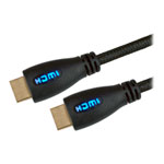 3m Scan HDMI v1.4 Cable - HDMI (Male) to HDMI (Male), High Speed + 4K + 3D + Ethernet, Black With Blue LED 3m Scan HDMI v1.4 Cable - HDMI (Male) to HDMI (Male), High Speed + 4K + 3D + Ethernet, Black With Blue LED